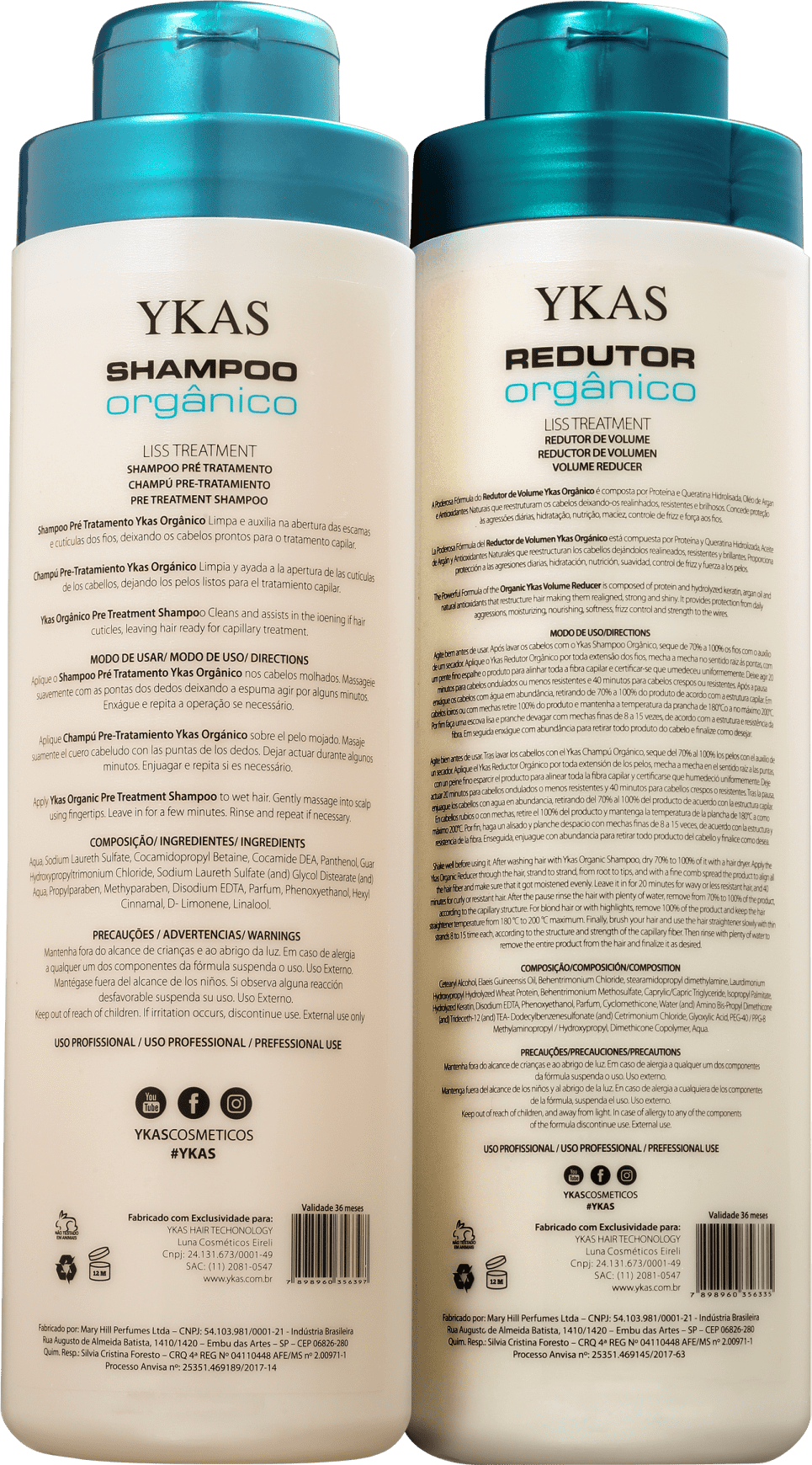 Kit YKAS Liss Treatment Orgânico Duo Pro (2 Produtos)