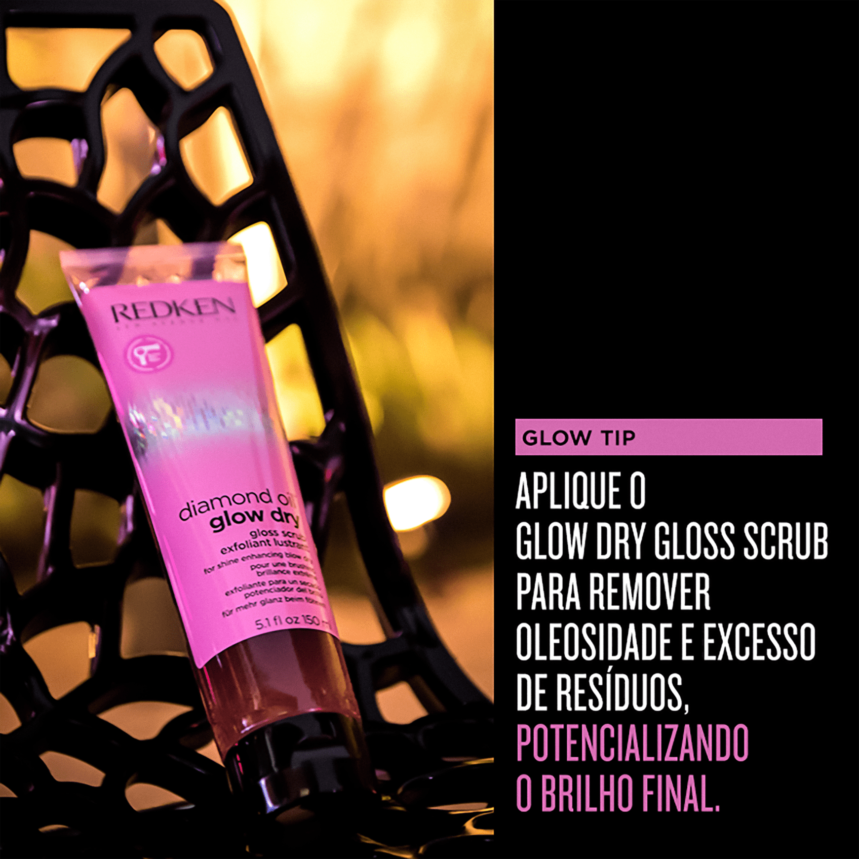 Redken Diamond Oil Glow Dry Gloss Scrub - Tratamento Pré-Shampoo 150ml