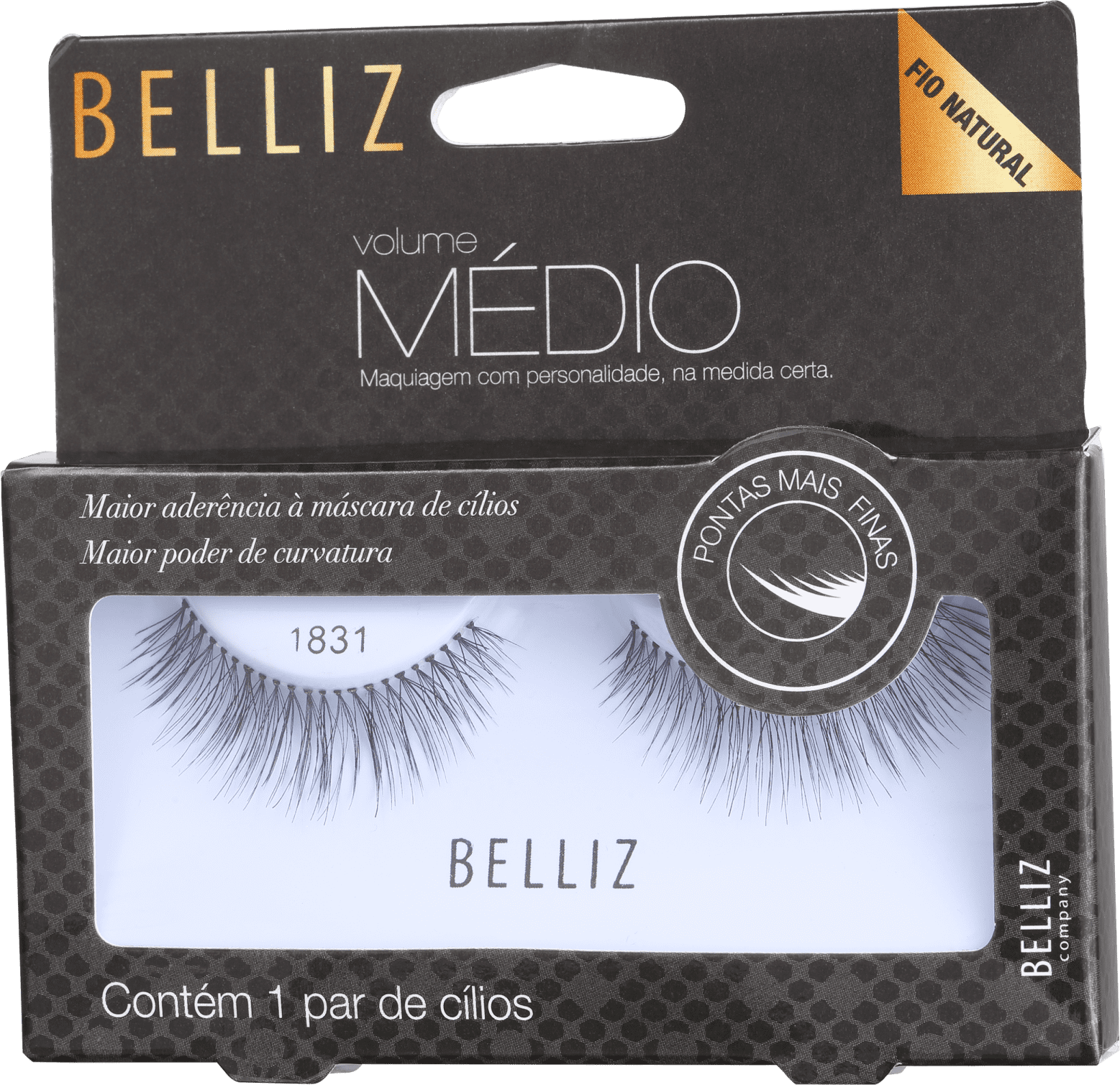 Belliz Fio Natural Volume Médio 1831 - Cílios Postiços