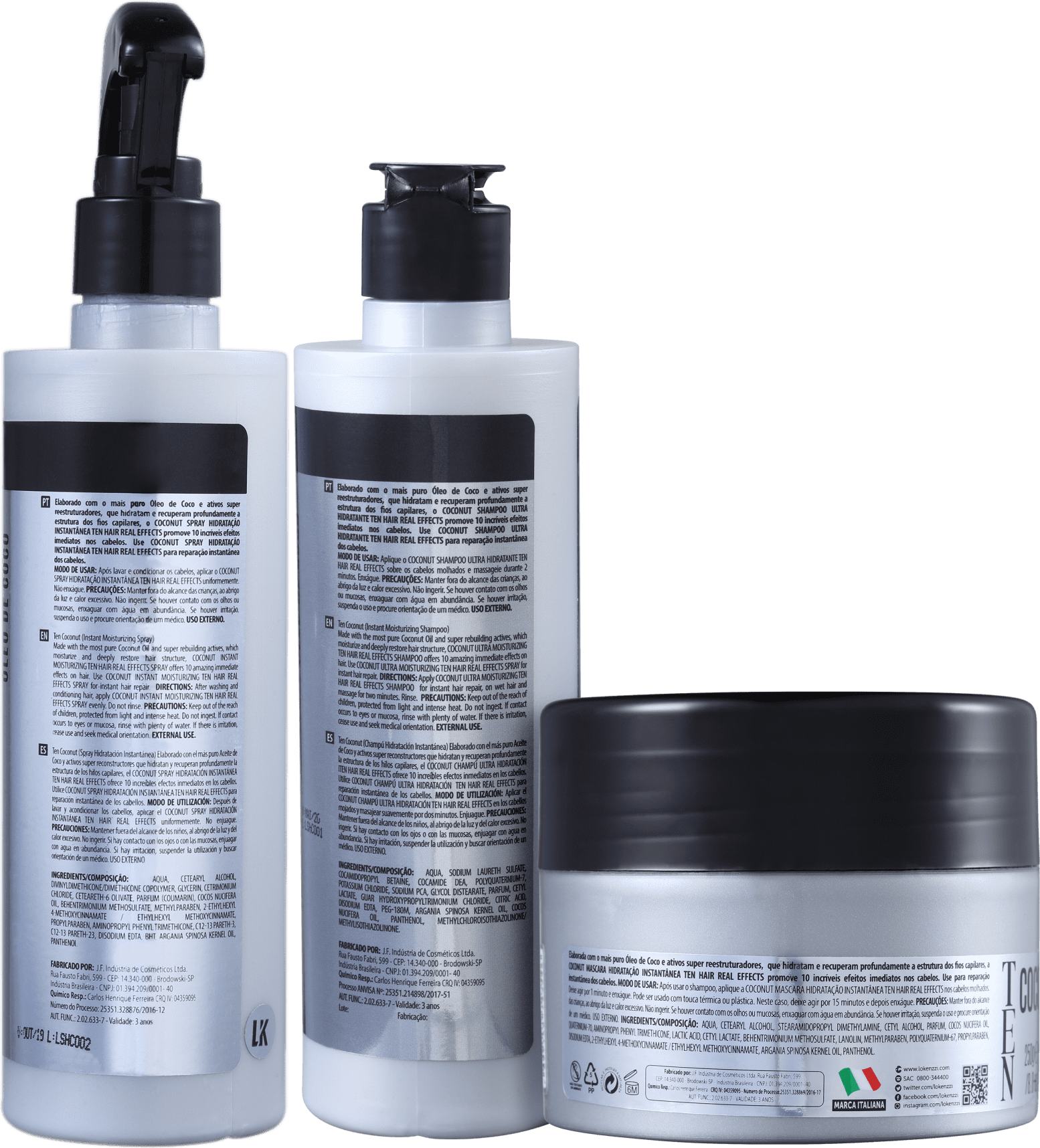Kit Lokenzzi Ten Coconut Completo (3 Produtos)
