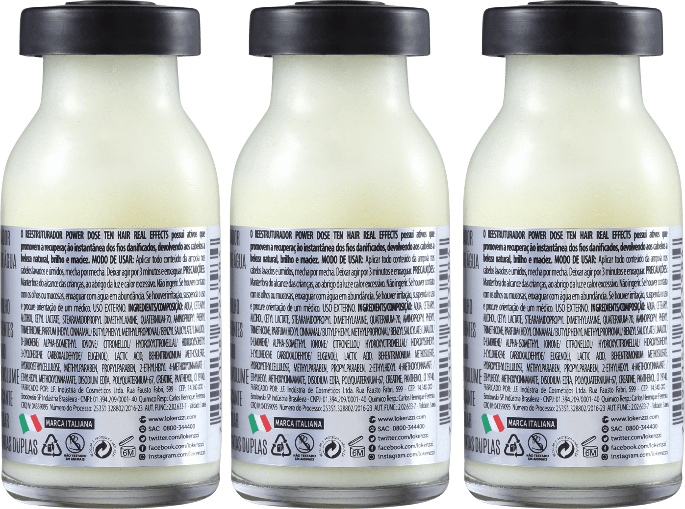 Lokenzzi Ten Power Dose Reestruturante - Ampola Capilar 3x14ml