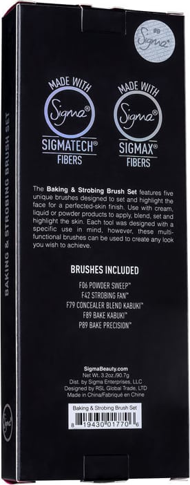 Kit de Pincéis Sigma Beauty Baking and Strobing (5 unidades)