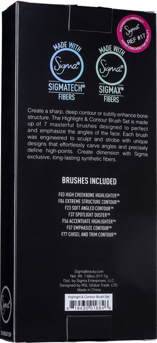 Kit de Pincéis Sigma Beauty Highlight and Contour (7 Produtos)