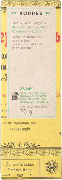 Korres Manjericão-Limão - Creme Hidratante para as Mãos 75g