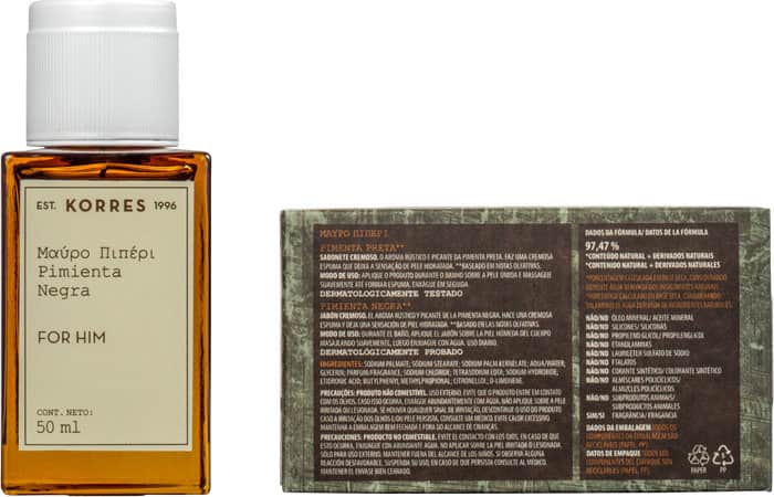Conjunto Pimenta Preta Korres Masculino - Eau de Cologne 50ml + Sabonete 90g