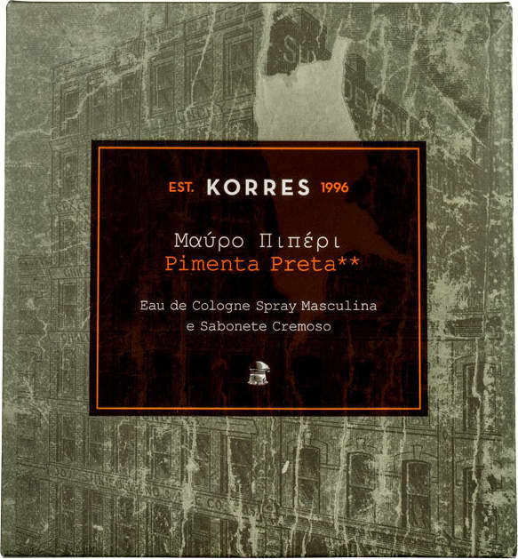 Conjunto Pimenta Preta Korres Masculino - Eau de Cologne 50ml + Sabonete 90g
