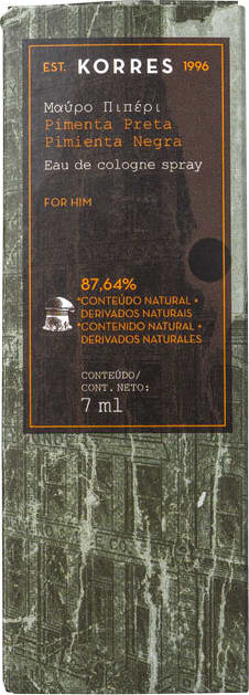 Pimenta Preta Korres Eau de Cologne - Perfume Masculino 7ml