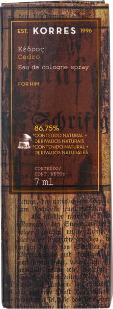 Cedro Korres Eau de Cologne - Perfume Masculino 7ml