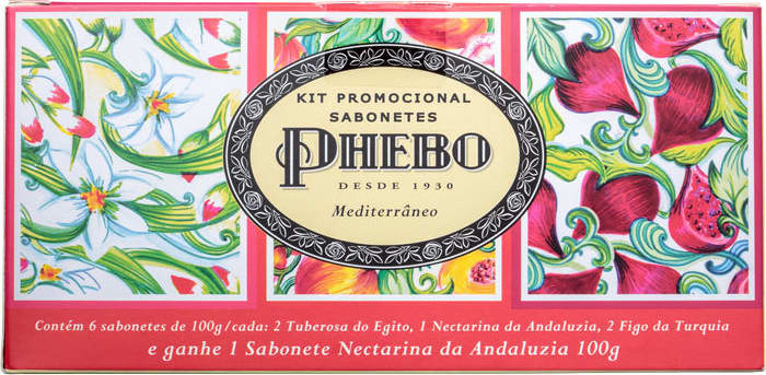 Kit Phebo Mediterrâneo Banho - Sabonetes em Barra 6x100g