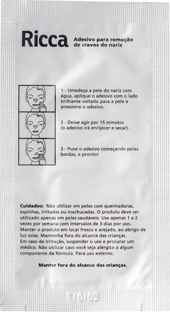 Ricca Faixa Preta Contra os Cravos - Adesivo Removedor de Cravos (3 Unidades)