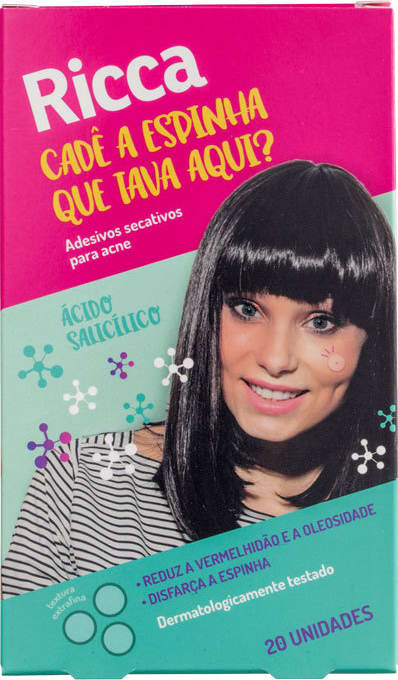 Ricca Cadê a Espinha que Tava Aqui? - Adesivo Secativo para Acne (20 unidades)
