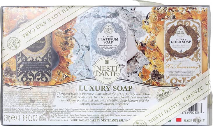 Kit Nesti Dante Luxury Black, Gold e Platinum - Sabonetes em Barra 3x250g