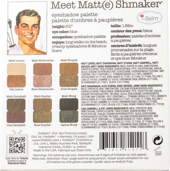 the Balm Meet Matt(e) Shmaker - Paleta de Sombras 9,3g