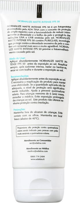 Ada Tina Normalize Matte Intense FPS50 - Protetor Solar Facial 40ml