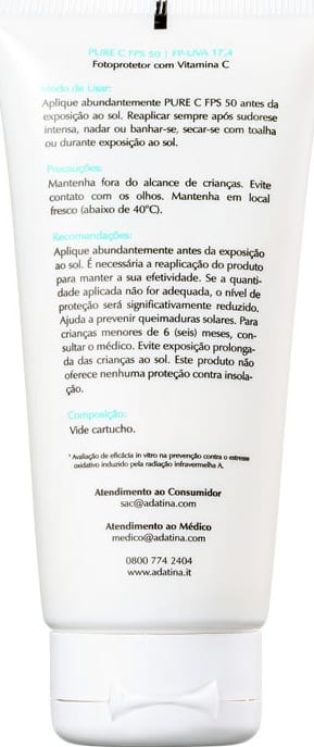 Ada Tina Pure C FPS50 - Protetor Solar 50ml