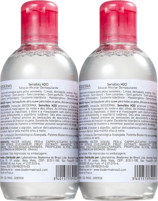 Kit Bioderma Sensibio H2O Combo - Águas Demaquilantes 2X250ml