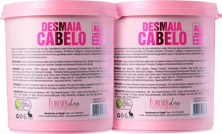 Forever Liss Professional Desmaia Cabelo - Máscara de Hidratação 2x950g