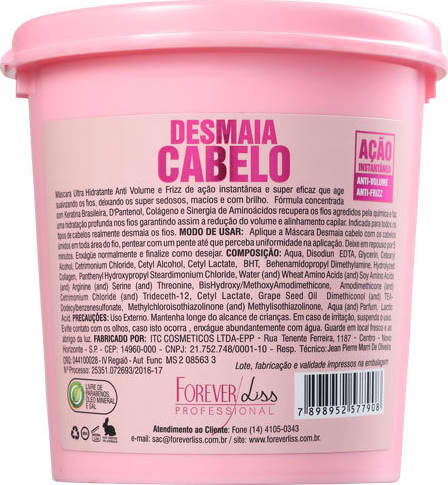Forever Liss Professional Desmaia Cabelo - Máscara de Hidratação 350g