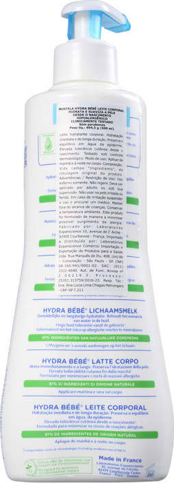 Mustela Hydra Bébé Lait Corps - Leite Hidratante Corporal 500ml