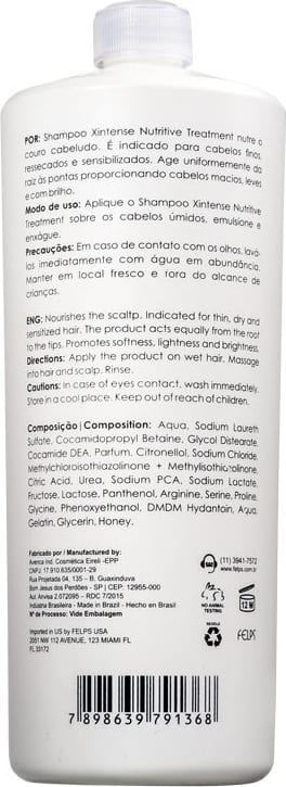 Felps Profissional XIntense Nutritive Treatment - Shampoo 1000ml