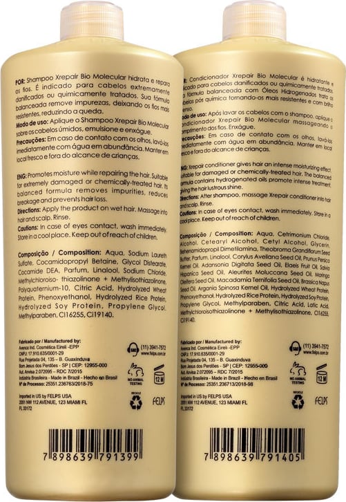 Kit Felps Profissional XRepair Bio Molecular Salon Duo (2 Produtos)