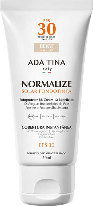 Ada Tina Normalize FT Beige Cor 30 FPS 30 - Protetor Solar Facial com Cor 50ml
