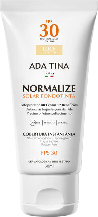Ada Tina Normalize Ft Luce Cor 10 FPS 30 - Protetor Solar Facial com Cor 50ml