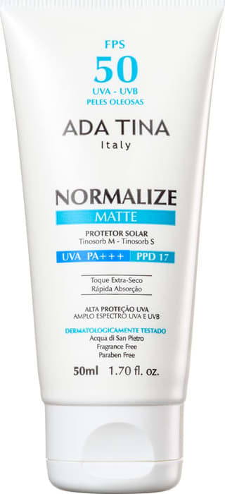 Ada Tina Normalize Matte FPS 50 - Protetor Solar Facial 50ml