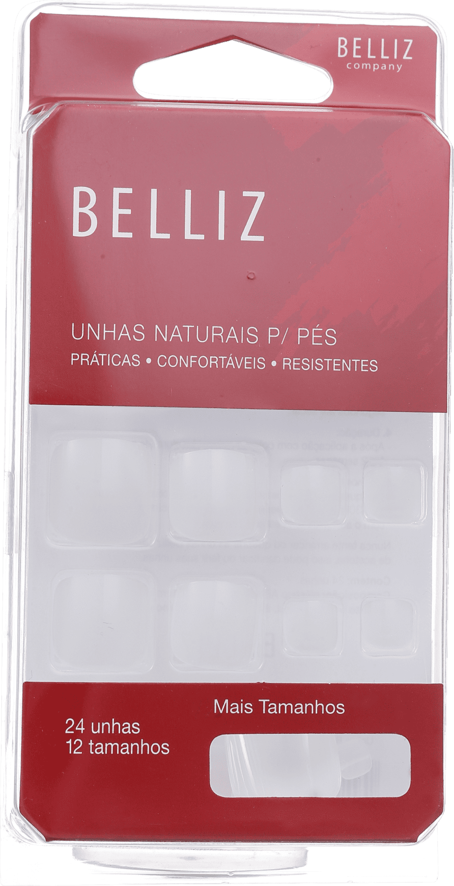 Belliz Naturais para os Pés - Unhas Postiças (24 unidades)
