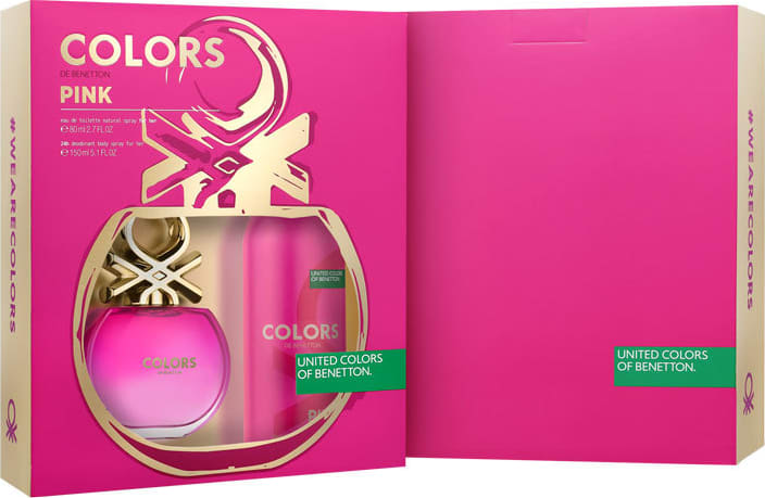 Conjunto Colors Pink Deo Benetton Feminino - Eau de Toilette 80ml + Desodorante 150ml