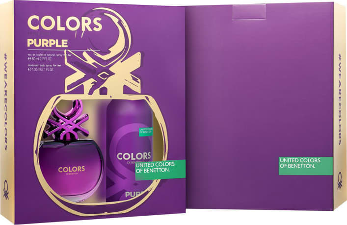 Conjunto Colors Purple Deo Benetton Feminino - Eau de Toilette 80ml + Loção Corporal 150ml