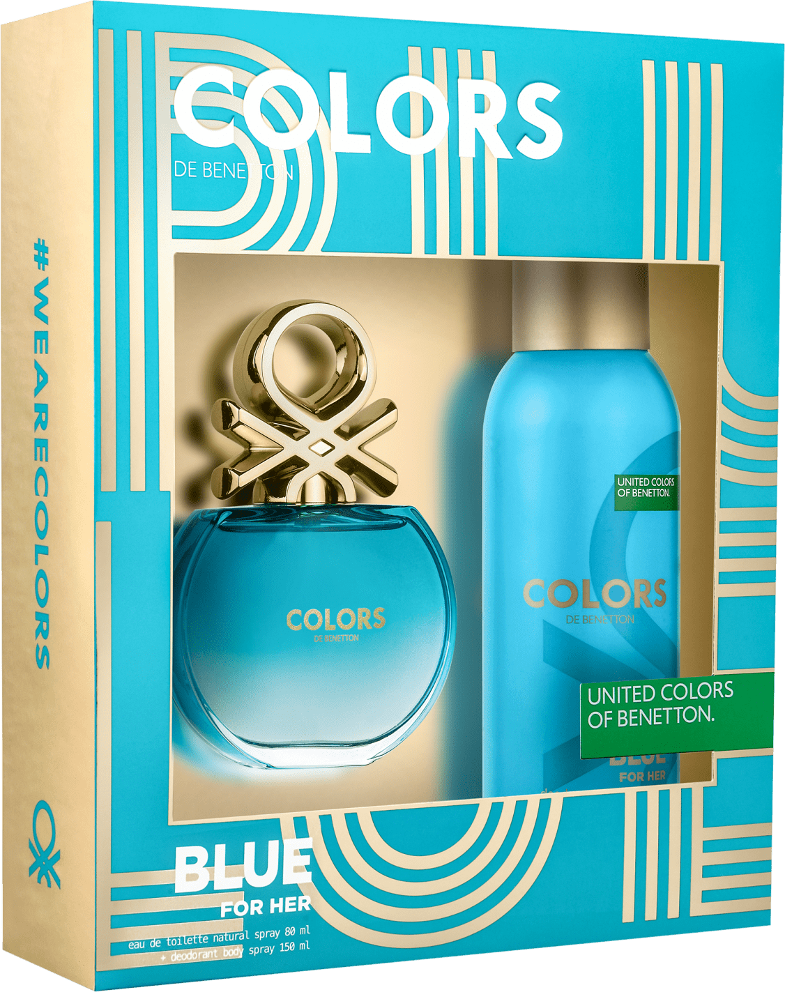Conjunto Colors Blue Duo Benetton Feminino - Eau de Toilette 80ml + Desodorante 150ml