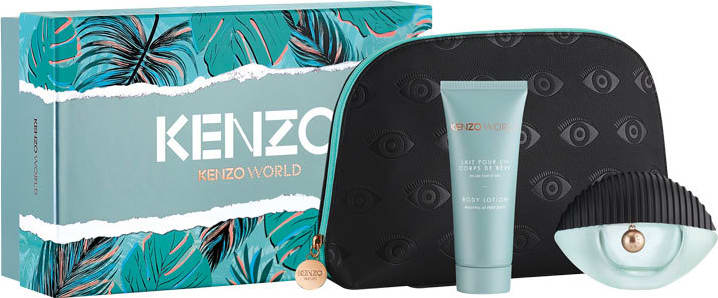 Conjunto Kenzo World Trio Feminino - Eau de Parfum 75ml + Loção Corporal 75ml + Nécessaire