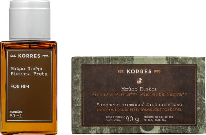 Conjunto Pimenta Preta Korres Masculino - Eau de Cologne 50ml + Sabonete 90g