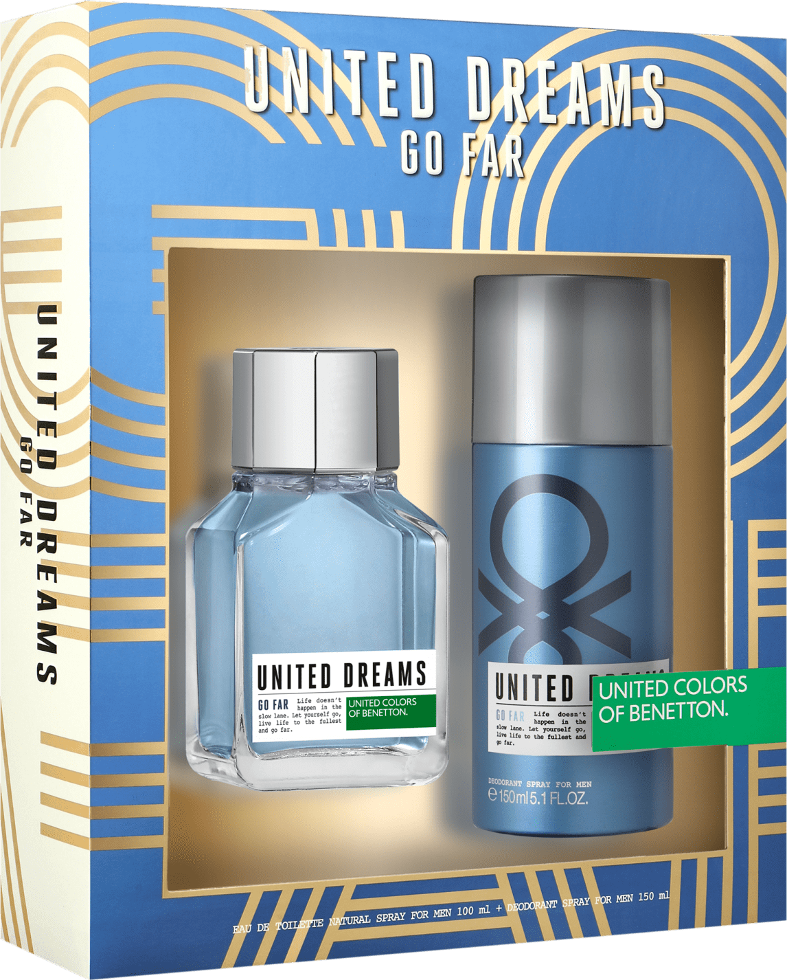 Conjunto United Dreams Go Far Body Benetton Masculino - Eau de Toilette 100ml + Desodorante 150ml