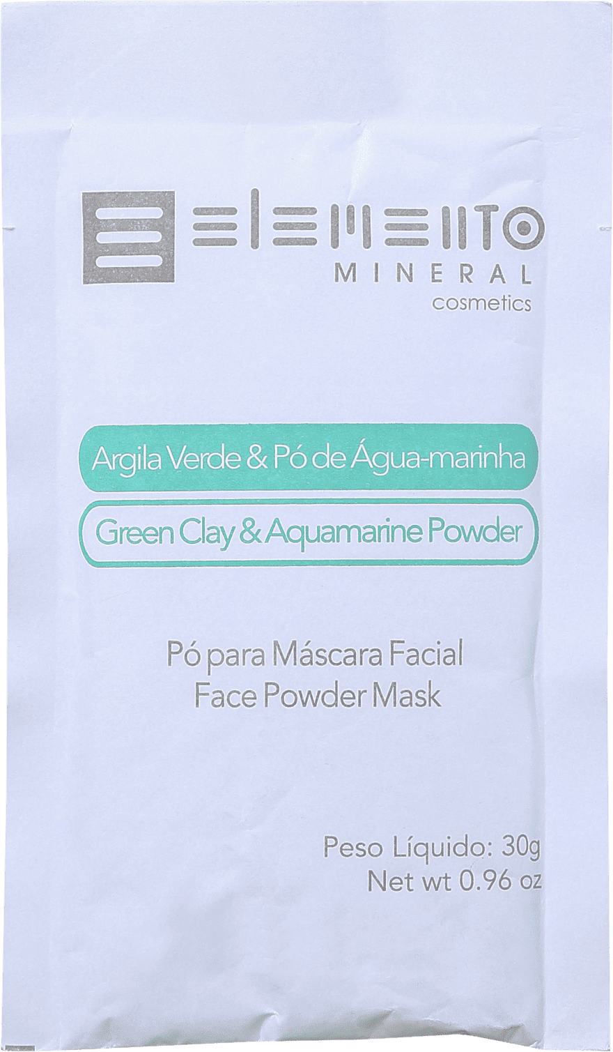 Elemento Mineral Argila Verde &, Pó de Água-marinha - Máscara Facial 30g