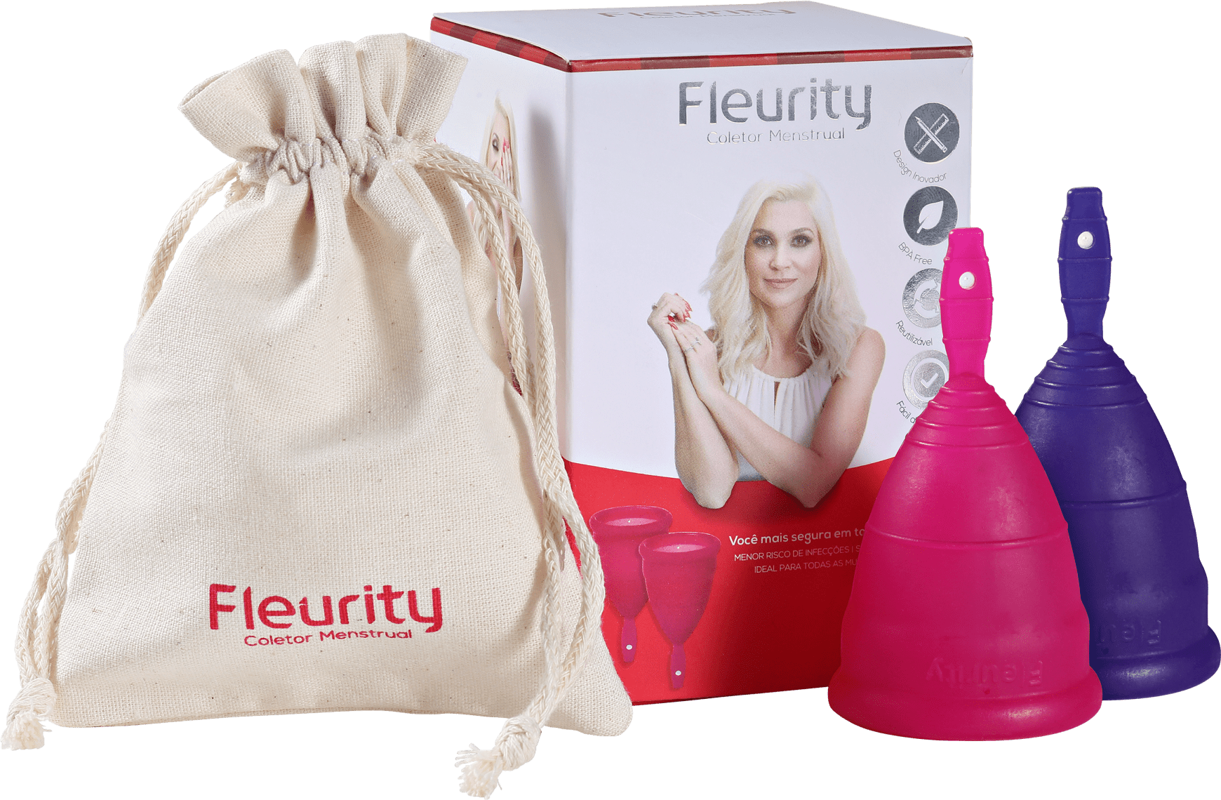 Fleurity Tipo 2 (-30 anos ou sem filhos) - Coletor Menstrual (2 unidades)