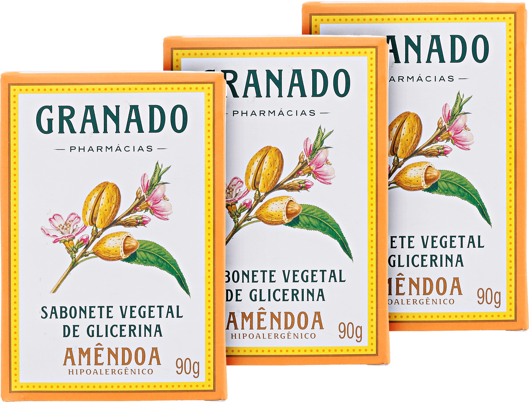Granado Vegetal de Glicerina e Amêndoas - Sabonete em Barra 3x90g