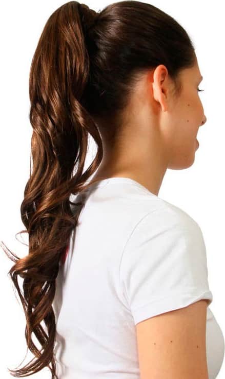 Hairdo Chocolate Com Mechas Cobre - Aplique Rabo de Cavalo Ondulado 58cm