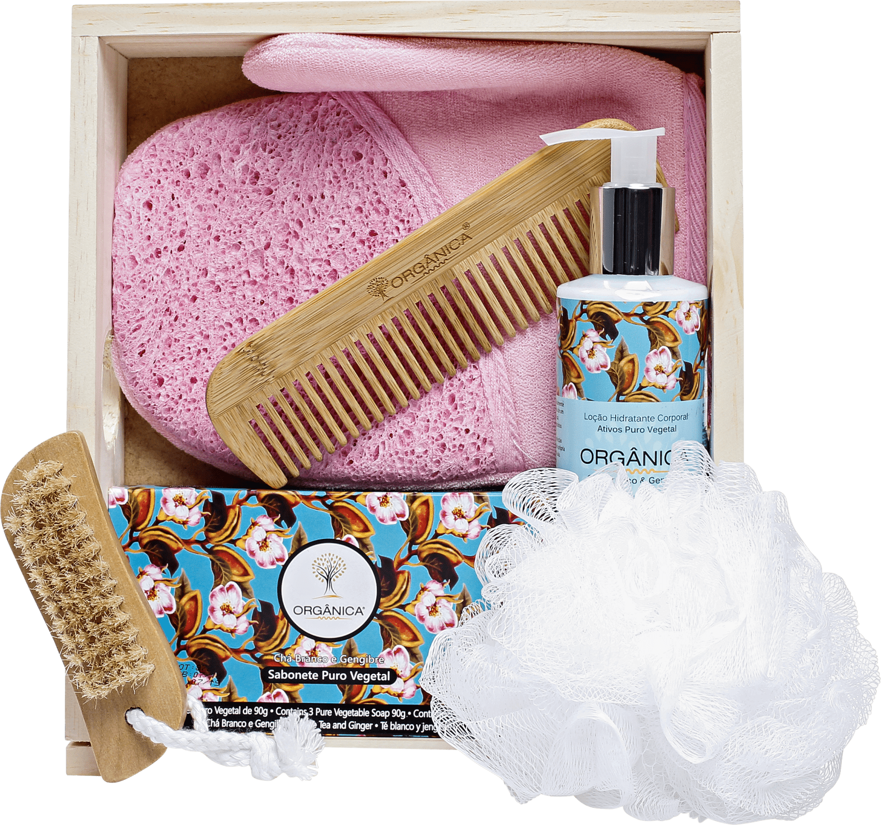 Kit Banho Orgânica Infinito Chá Branco & Gengibre (8 produtos)