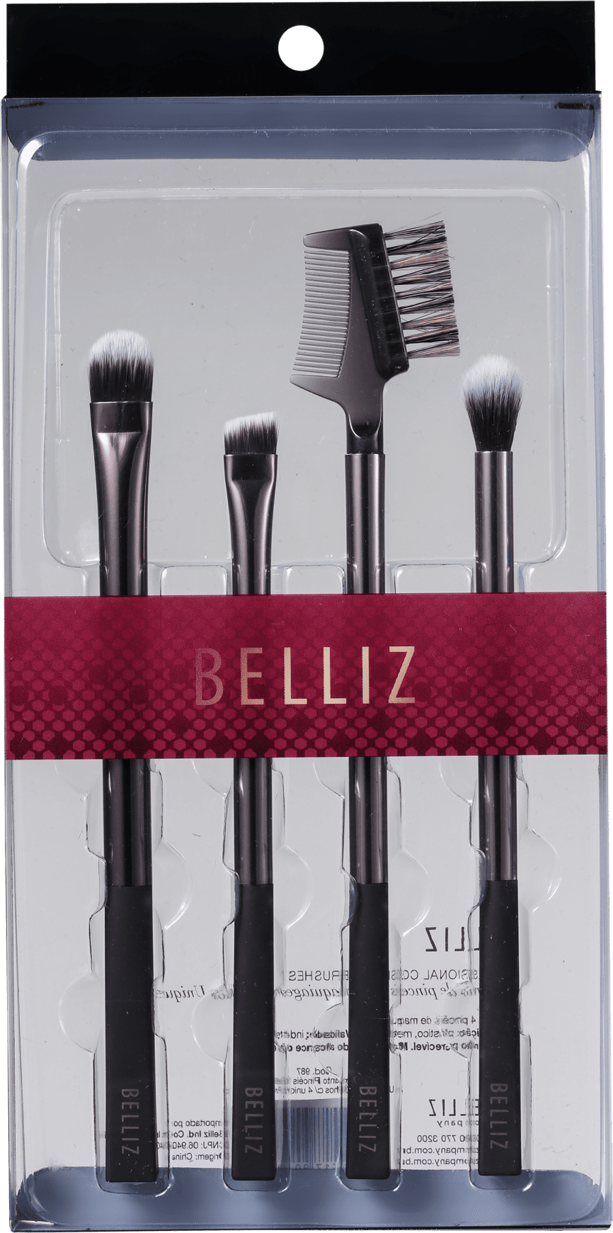 Kit de Pincéis Belliz Unique para Olhos Preto e Cobre (4 produtos)