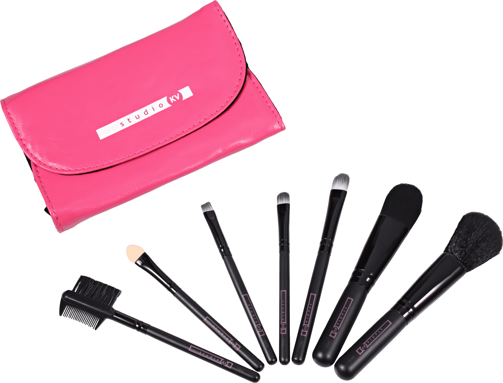 Kit de Pincéis Studio KV Sweet Glam Rosa (7 Produtos)