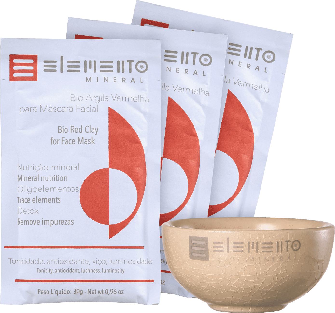 Kit Elemento Mineral Bio Argila Vermelha (4 produtos)