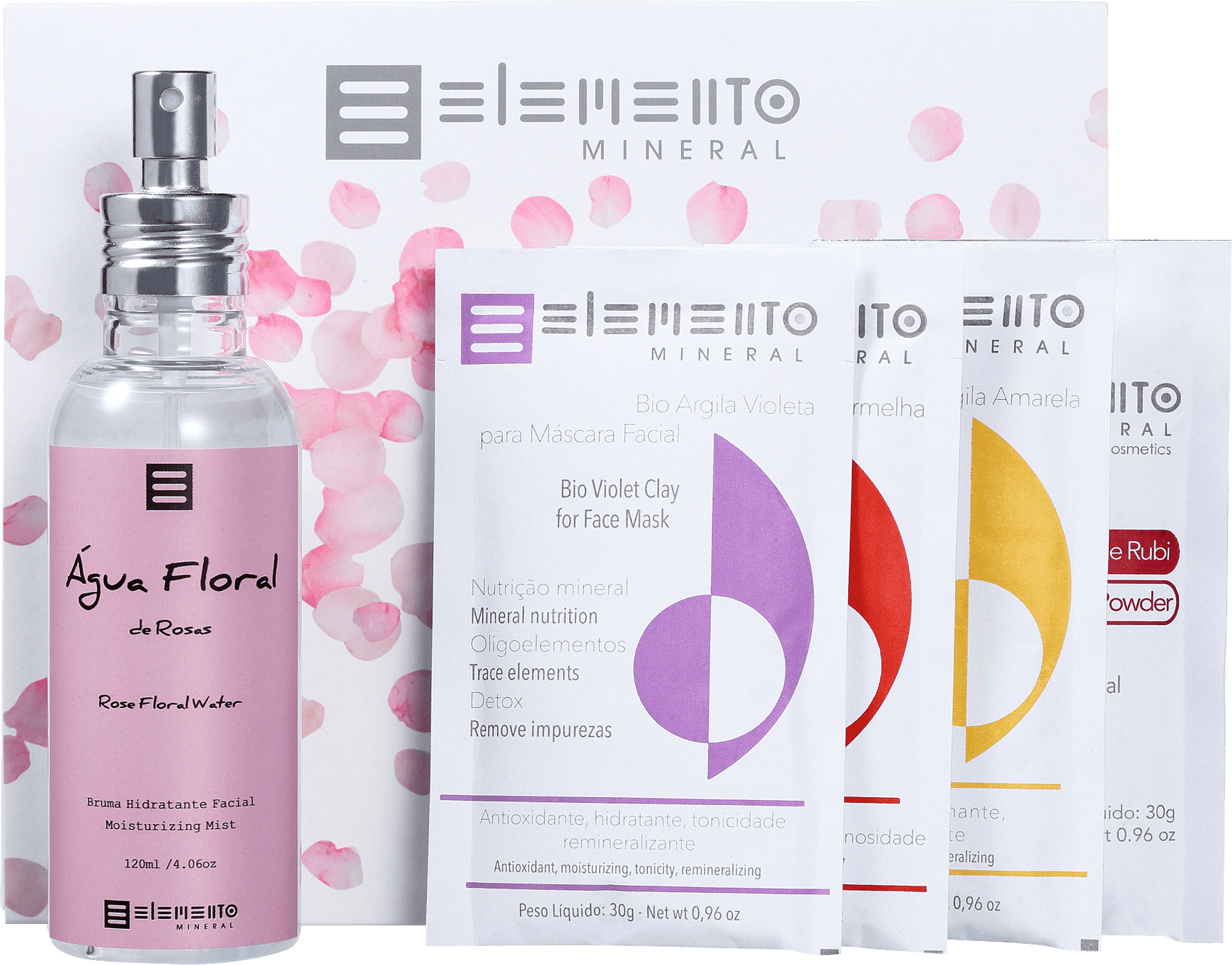Kit Elemento Mineral Elemento Natural Rosas (5 Produtos)
