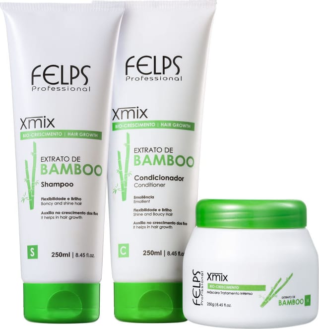 Kit Felps Profissional XMix Bio-Crescimento Extrato de Bamboo Triplo (3 Produtos)