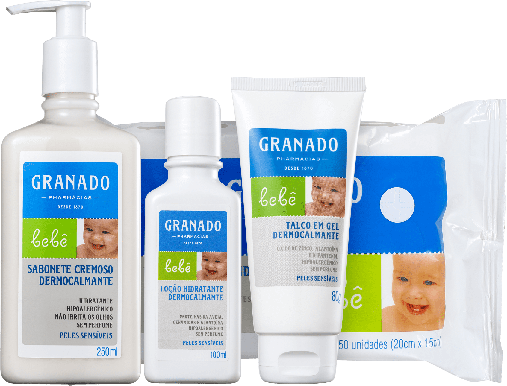 Kit Granado Bebê Dermocalmante Peles Sensíveis Full (4 Produtos)