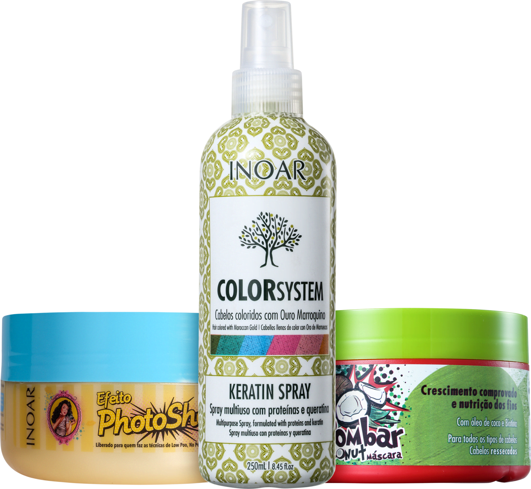 Kit Inoar Cronograma Capilar Cabelos Coloridos (3 Produtos)