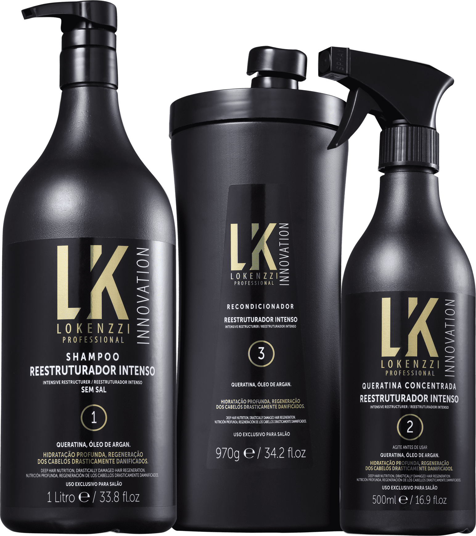 Kit Lokenzzi Reestruturador Intenso Salon Trio (3 Produtos)