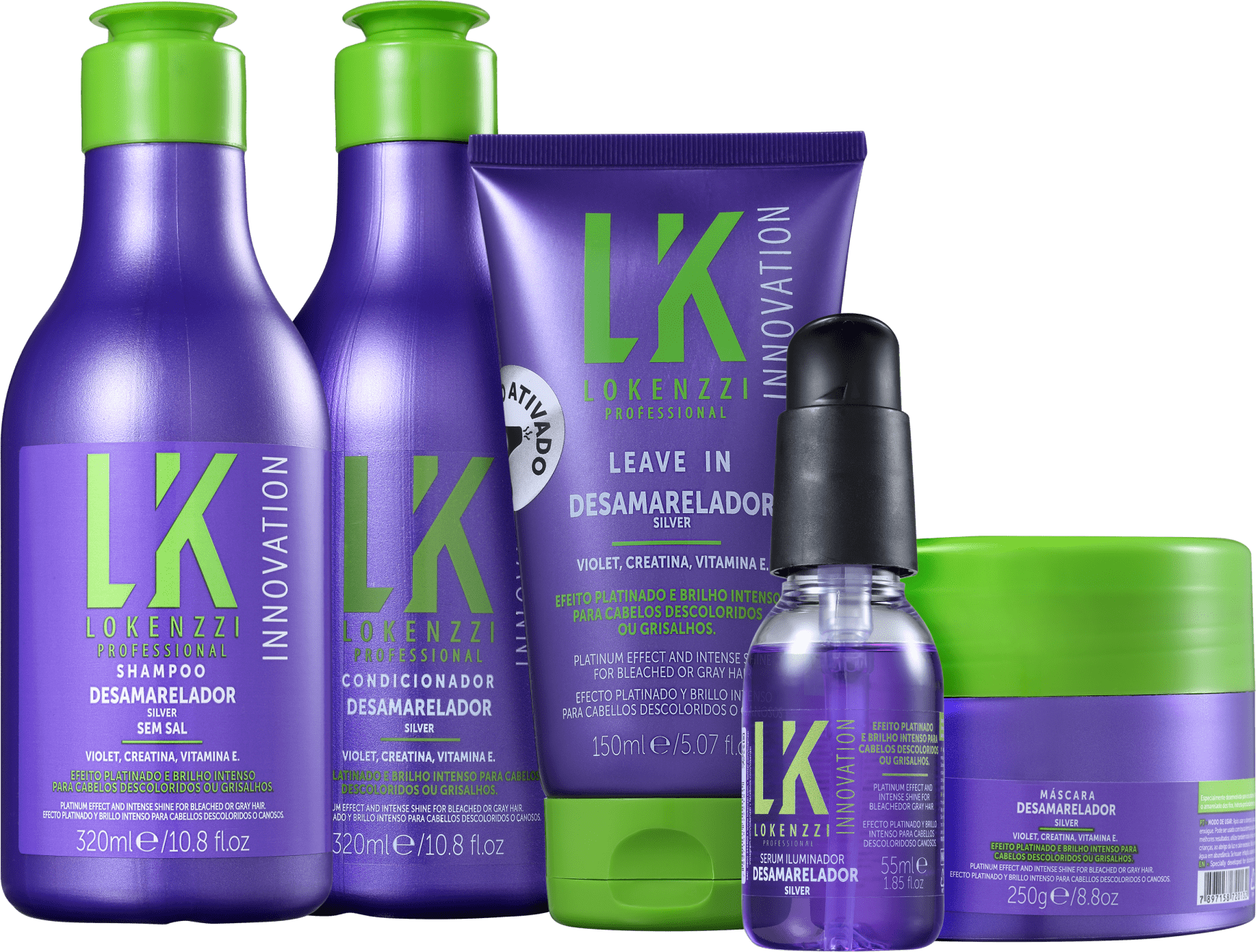 Kit Lokenzzi Silver Desamarelador Full (5 Produtos)