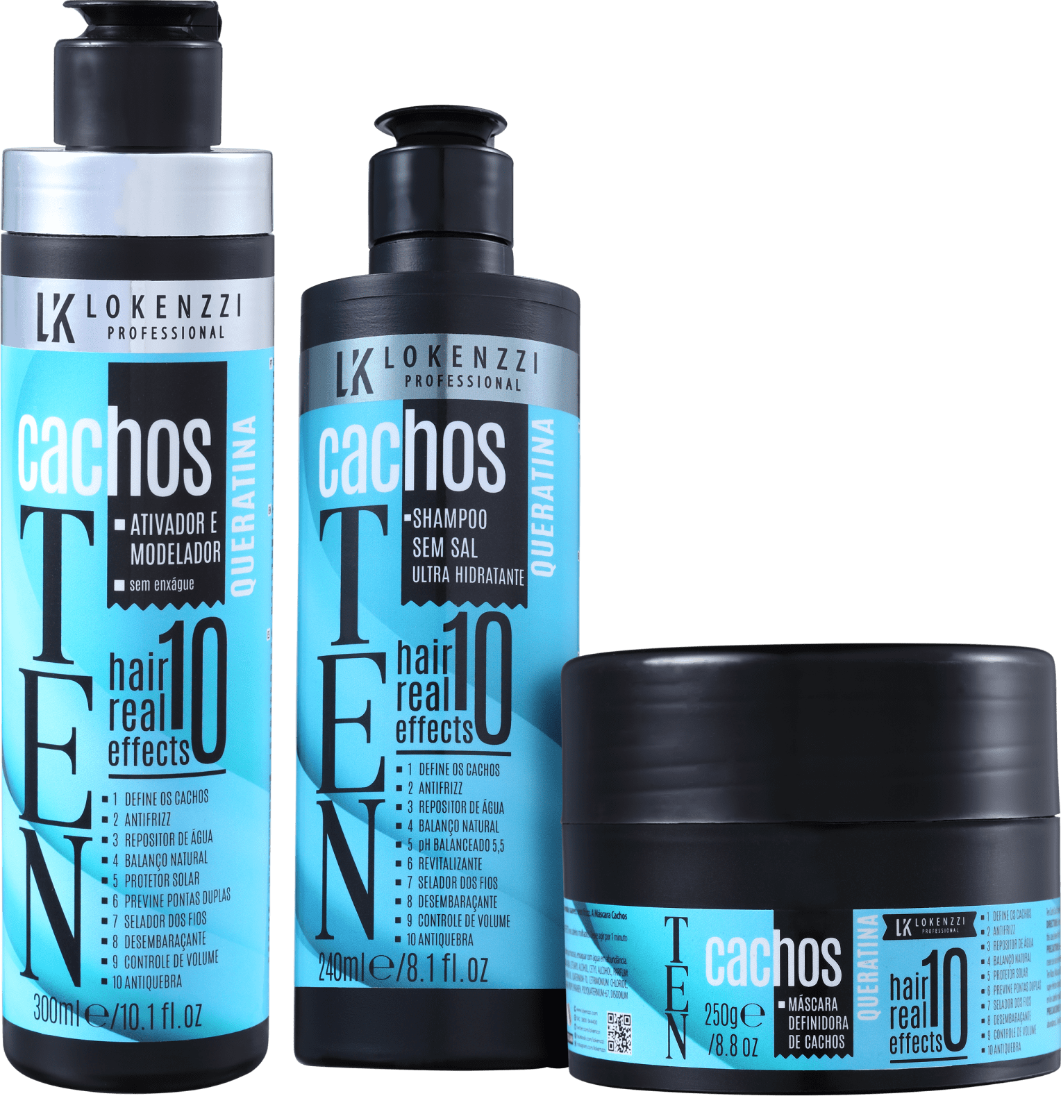 Kit Lokenzzi Ten Cachos Definidos (3 Produtos)